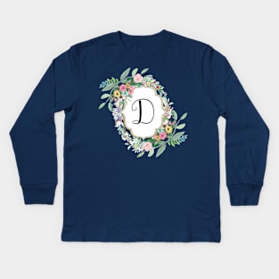 Letter Monogram D Kids Long Sleeve T-Shirt